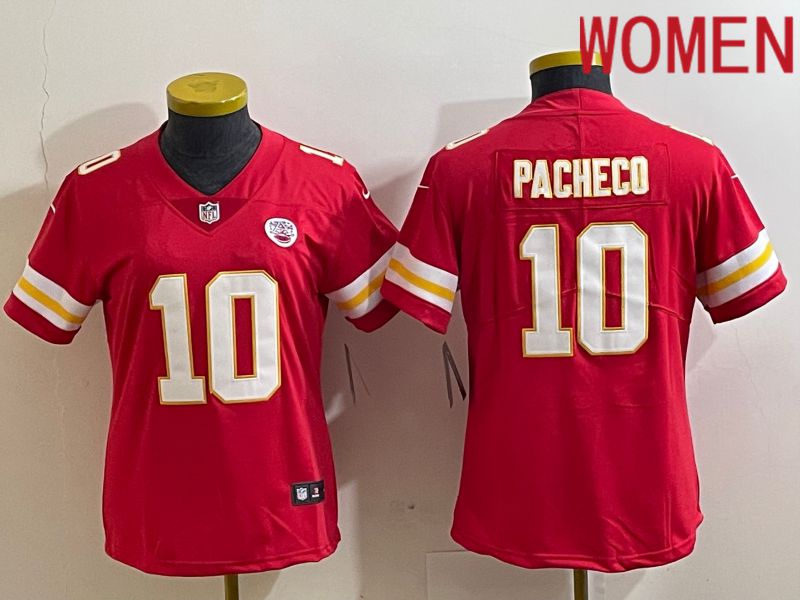 Women Kansas City Chiefs #10 Pacheco Red 2023 Nike Vapor Limited NFL Jersey style 1->kansas city chiefs->NFL Jersey
